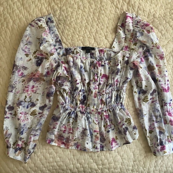 J. Crew Tops - J. Crew Floral long sleeve Blouse